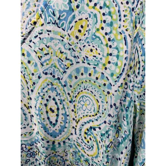 Green Dragon Swim Cover Up Womens size small Tunic V Neck‎ Rayon Blue Green - Picture 4 of 6